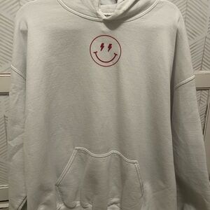 White Smiley Face Indiana Hoodie